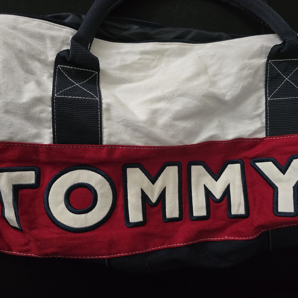 (Message Me If You'd Like To Buy) Tommy Hilfiger Red and White Duffel Bag